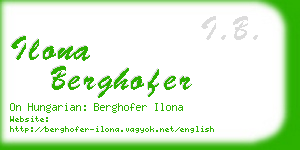 ilona berghofer business card